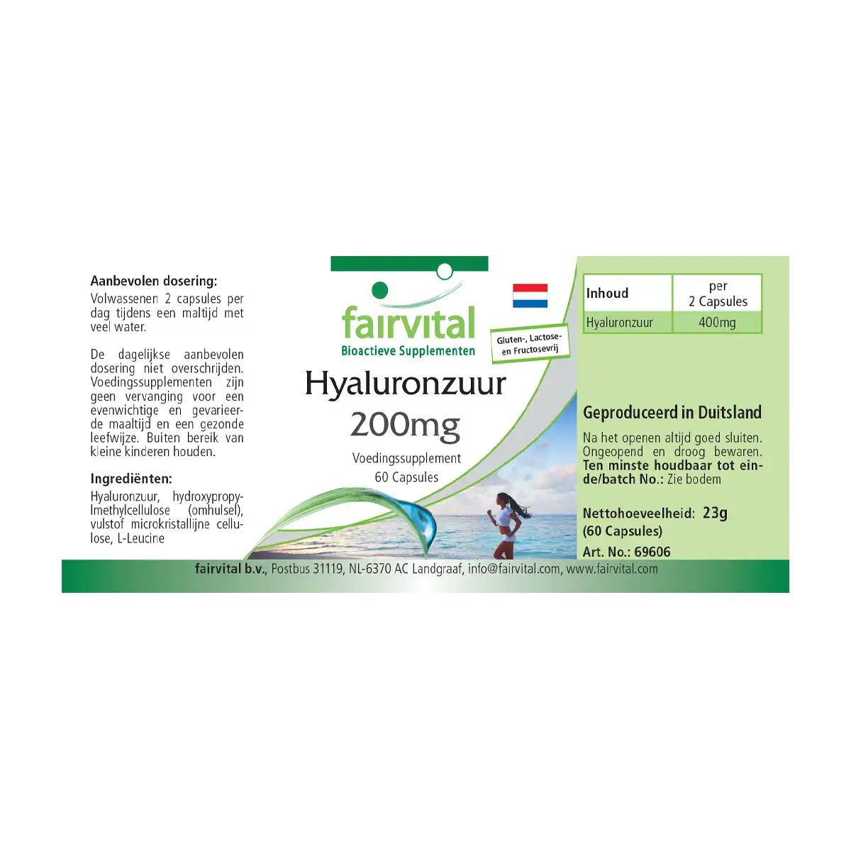 Hyaluronsäure 200mg - 60 Kapseln - Vegan | Fairvital Hyaluronsäure 200mg - 60 Kapseln - Vegan | Fairvital