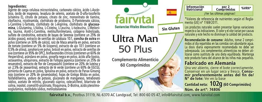 Ultra Man 50 Plus - 60 tabletten Ultra Man 50 Plus - 60 tabletten