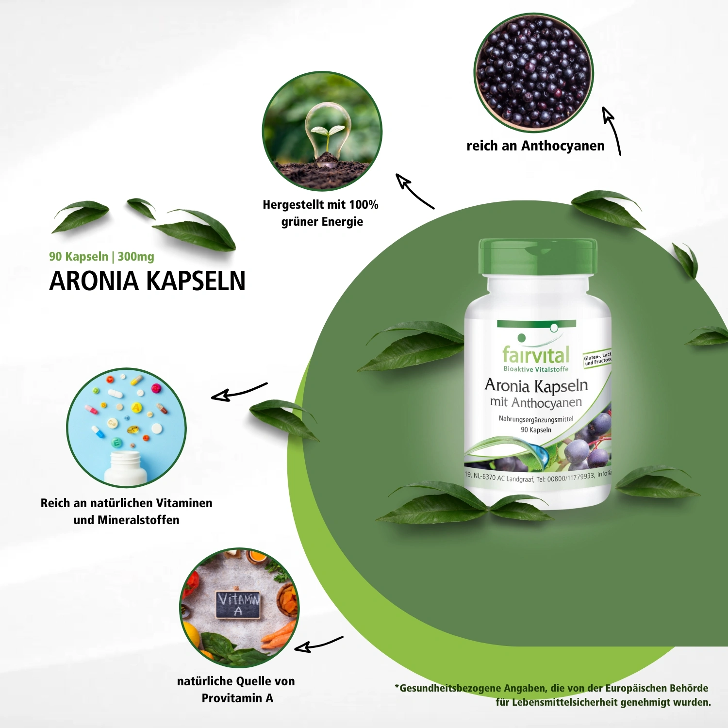 Aronia capsules met anthocyanen - 90 capsules