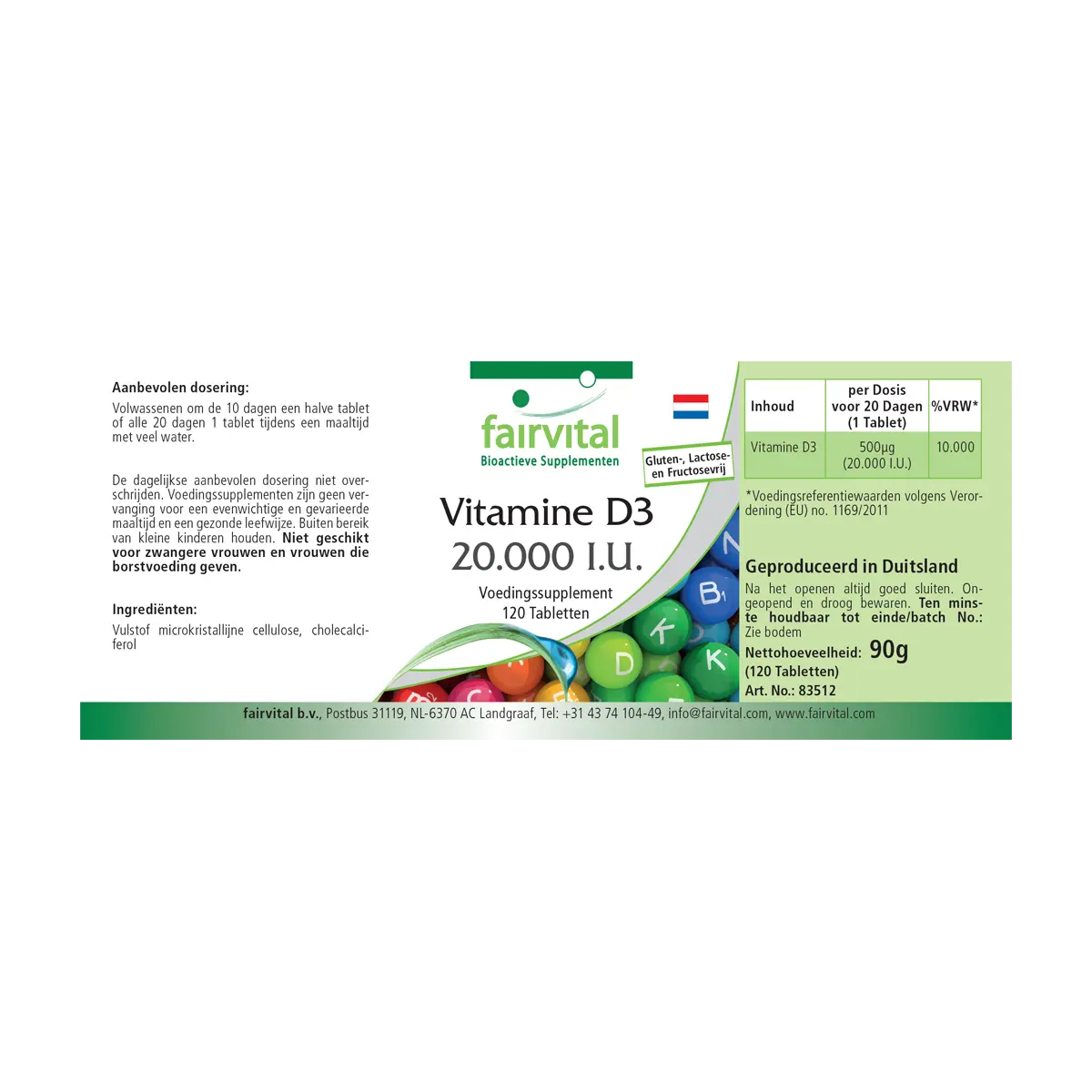 Vitamina D3 20000 U.I. – 120 Compresse