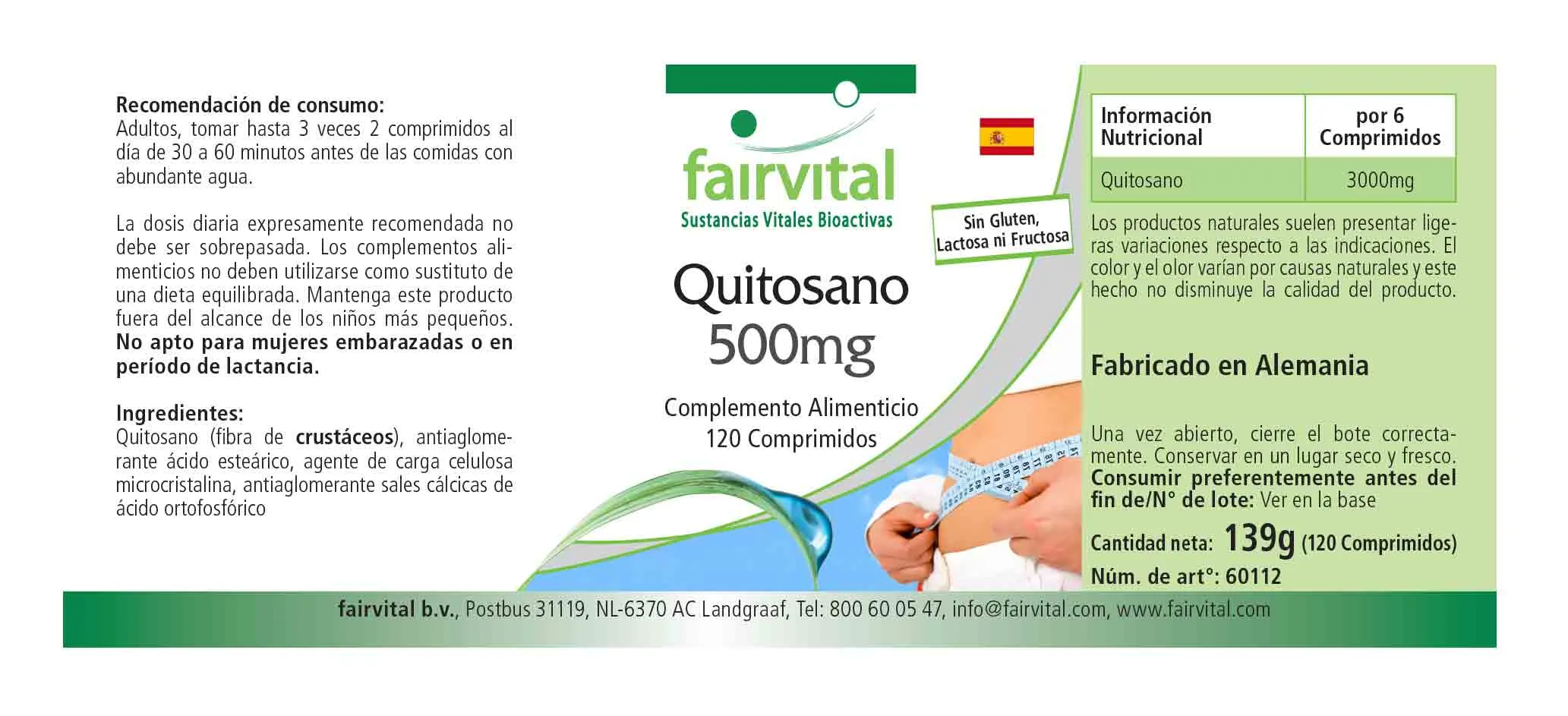 Quitosano 500mg - 120 comprimidos