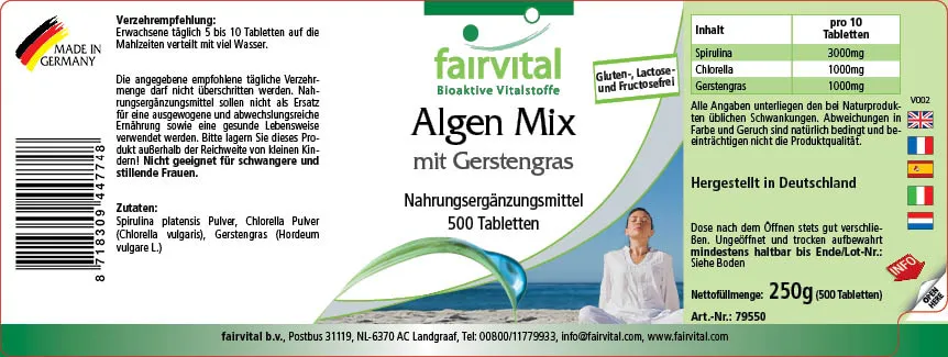 Algenmix met gerstegras - 500 tabletten Algenmix met gerstegras - 500 tabletten