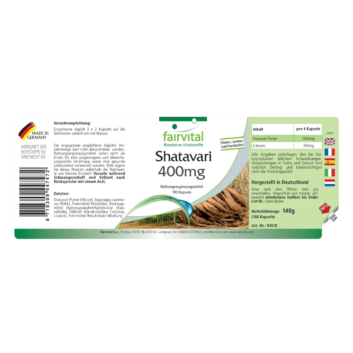 Shatavari 400mg - 180 capsules Shatavari 400mg - 180 capsules