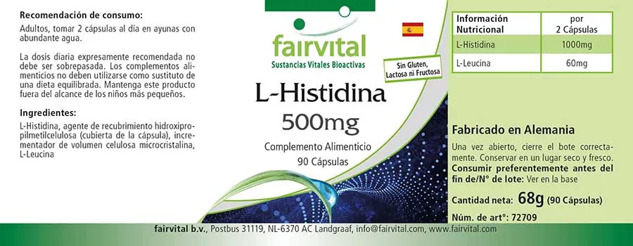 L-istidina 500 mg - 90 capsule