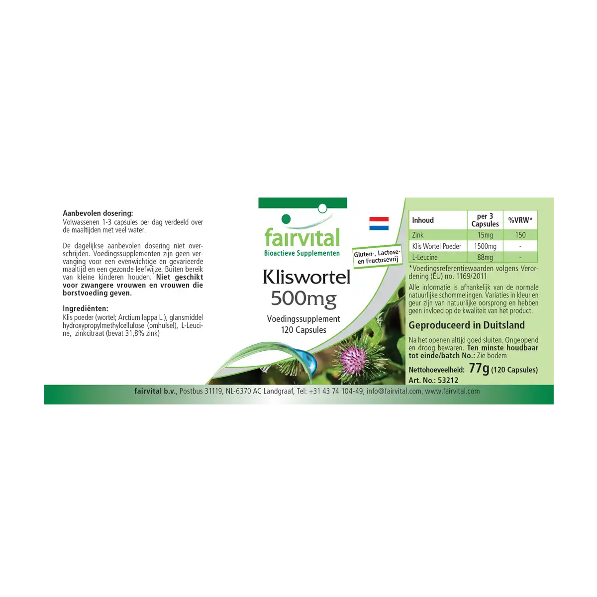 Kliswortel 500mg- 120 capsules Kliswortel 500mg- 120 capsules