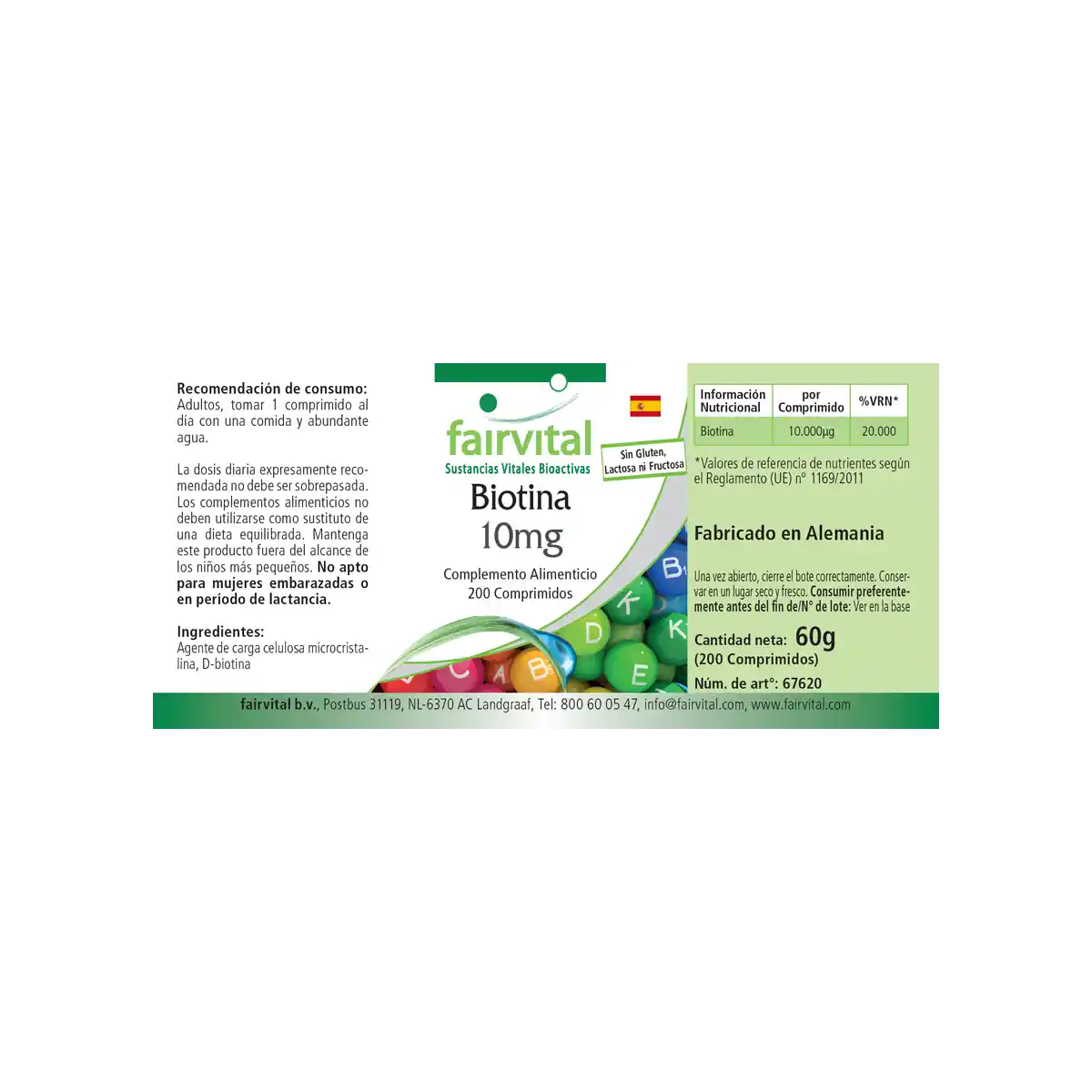 Biotin 10mg - 200 tablets