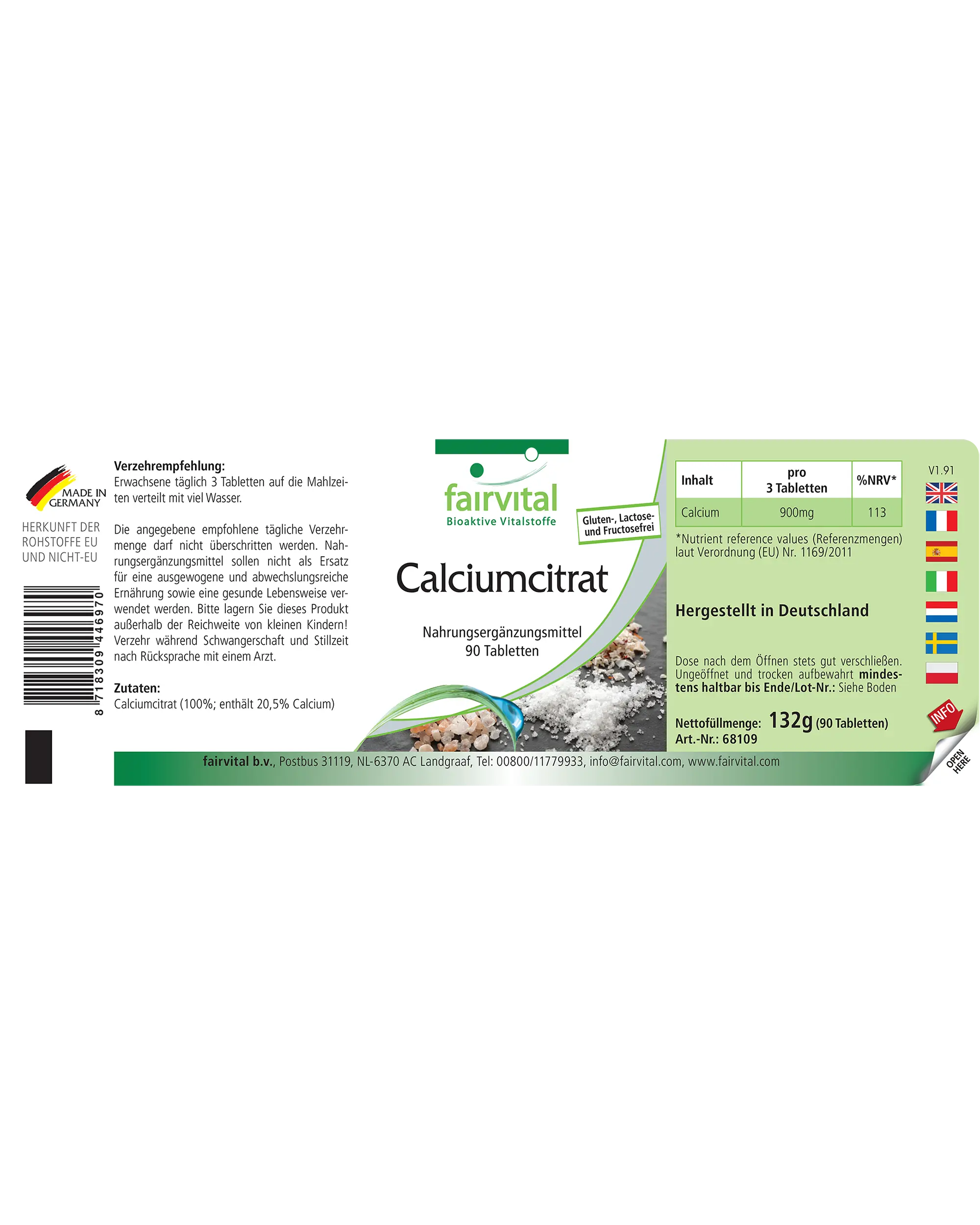 Calcium citrate containing 300mg calcium - 90 tablets