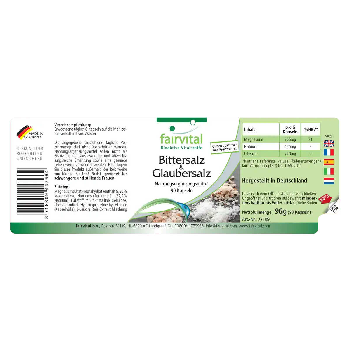 Epsomzout en Glauberzout - 90 capsules Epsomzout en Glauberzout - 90 capsules