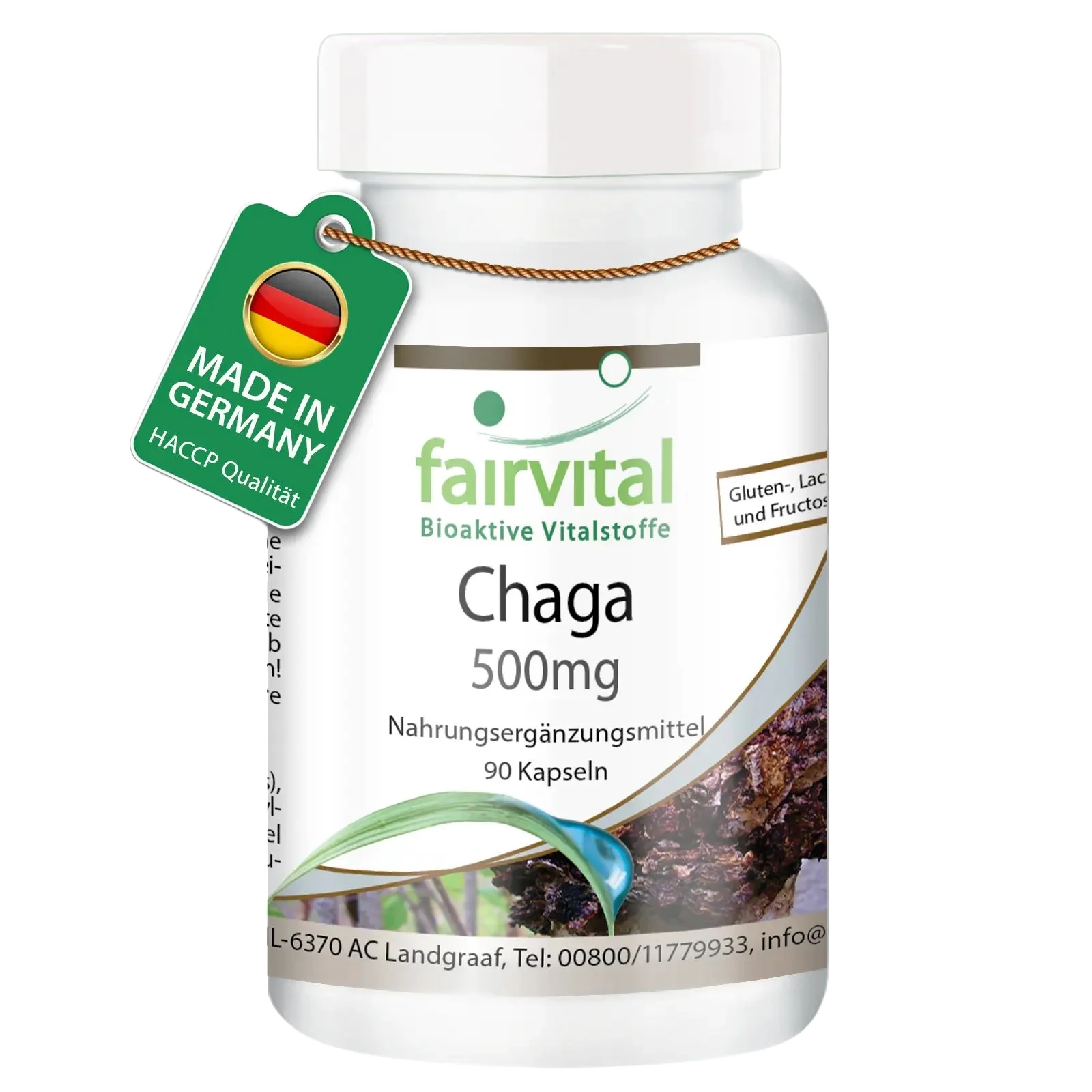 Chaga - geneeskrachtige paddenstoel 500mg - 90 capsules Chaga - geneeskrachtige paddenstoel 500mg - 90 capsules