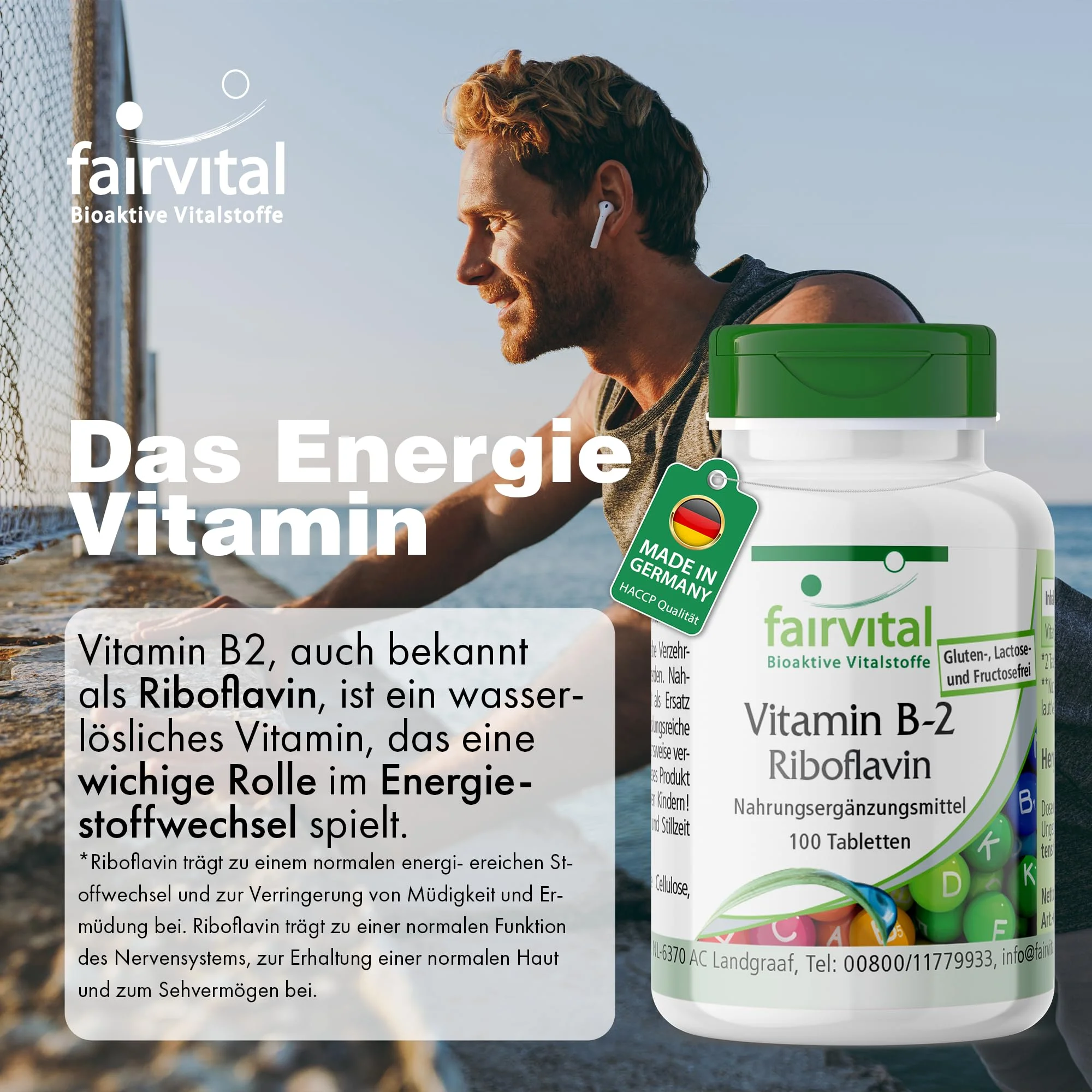 Vitamine B-2 Riboflavine - 100 tabletten - gemakkelijk te slikken