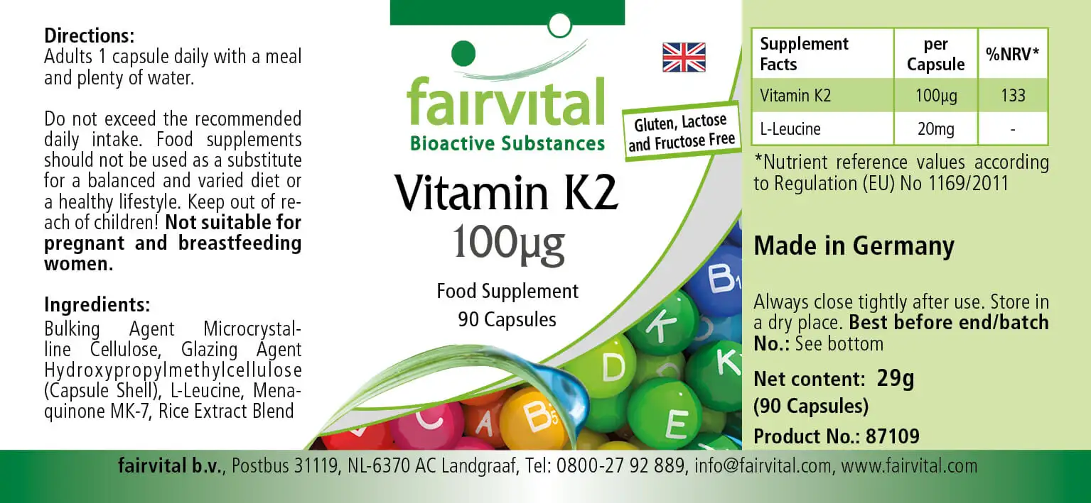 Vitamina K2 100µg - 90 Cápsulas