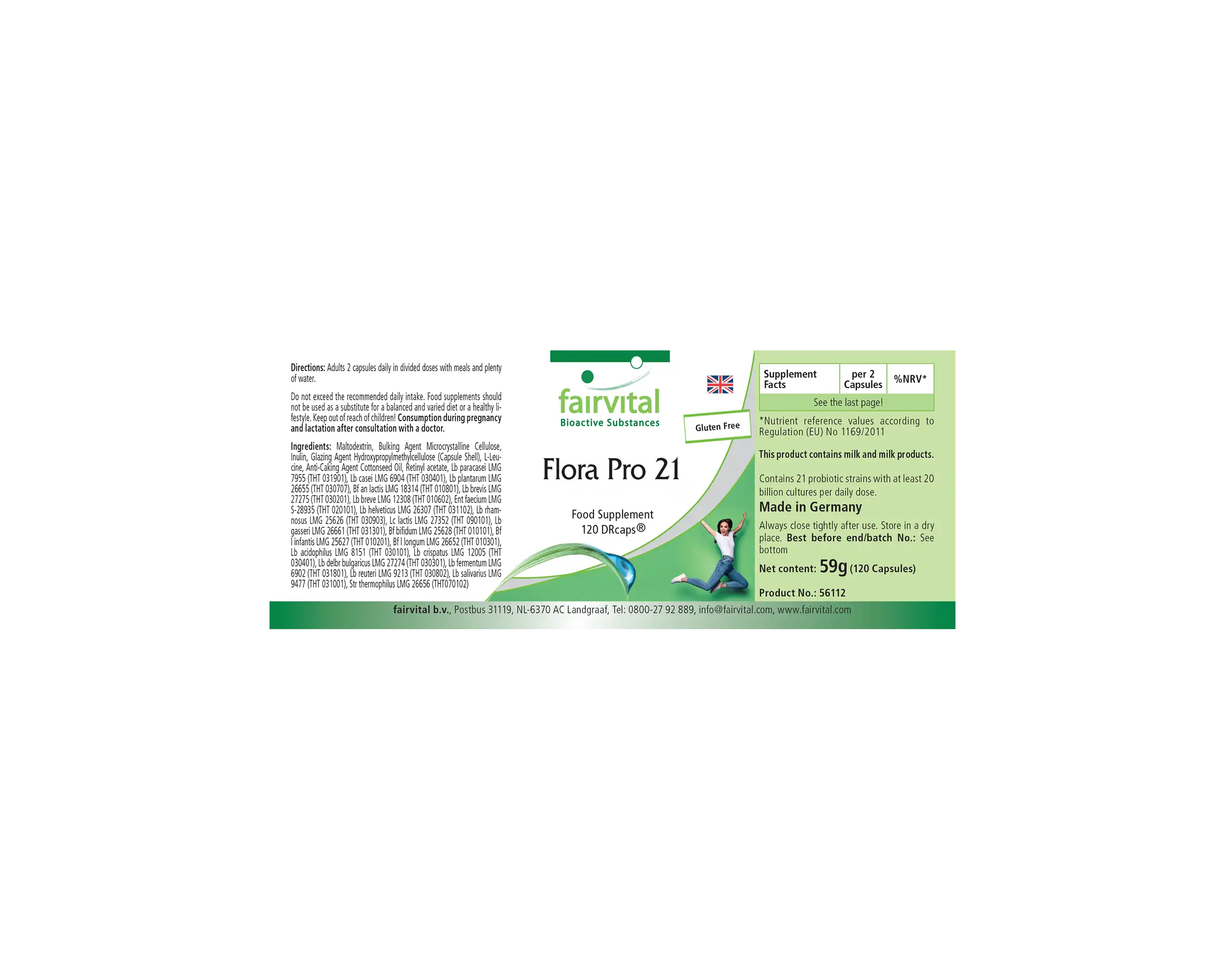 Flora Pro 21 - 120 DRcaps - Bakterienkulturen-Komplex - 21 Bakterienstämme - Hochdosiert | Fairvital