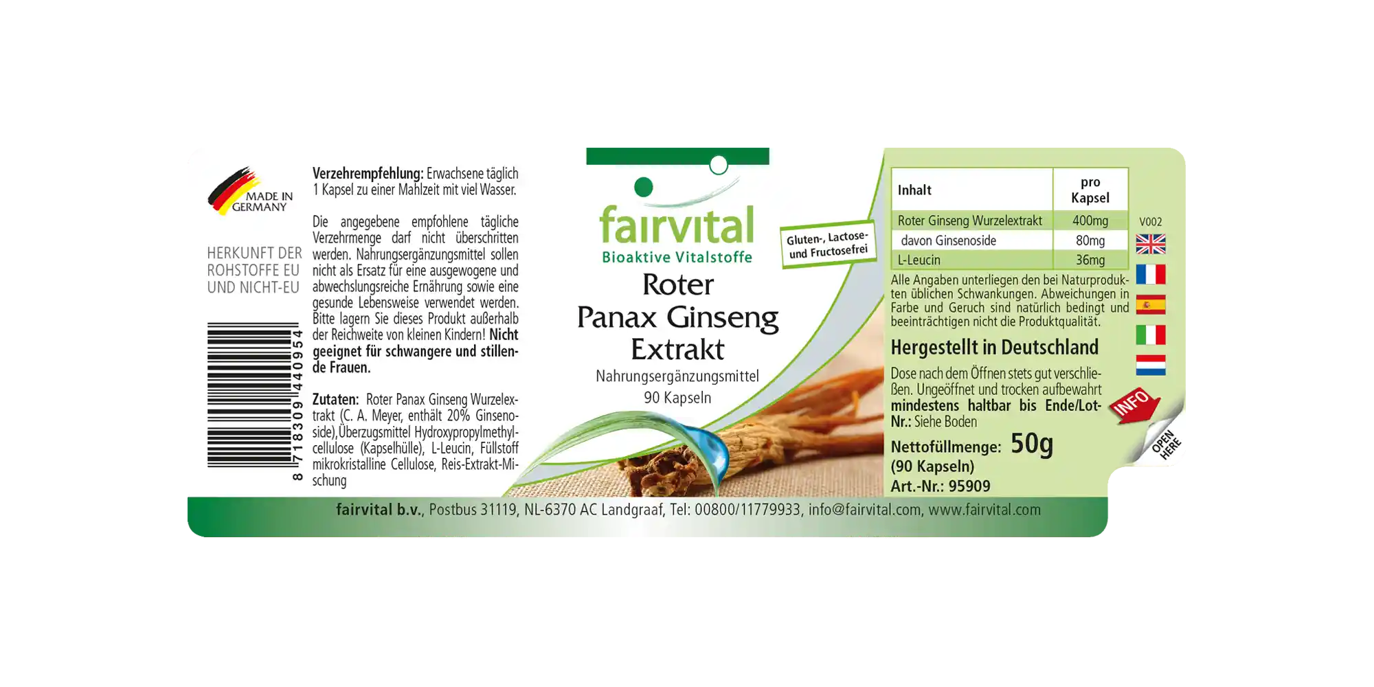 Rode Panax Ginseng Extract 400mg - 90 capsules Rode Panax Ginseng Extract 400mg - 90 capsules