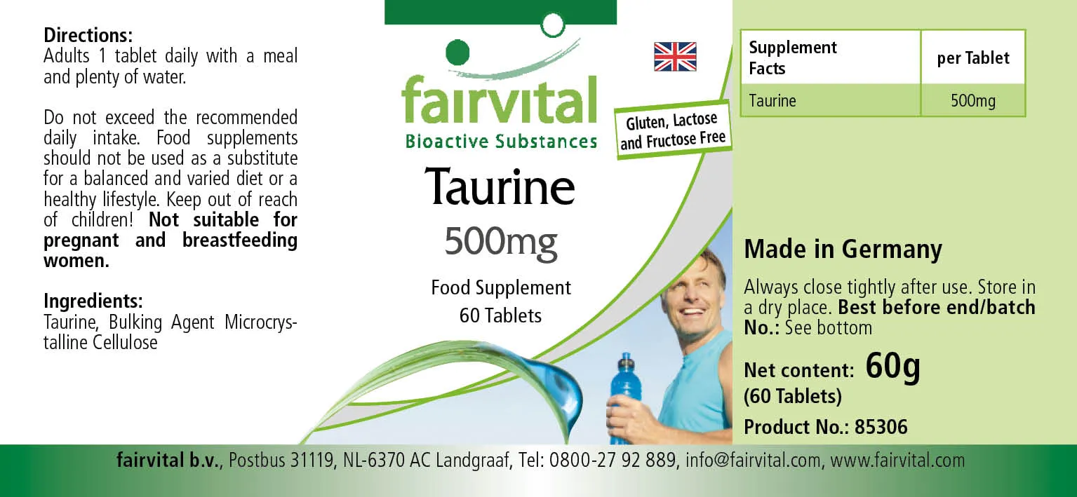 Taurina 500mg - 60 comprimidos