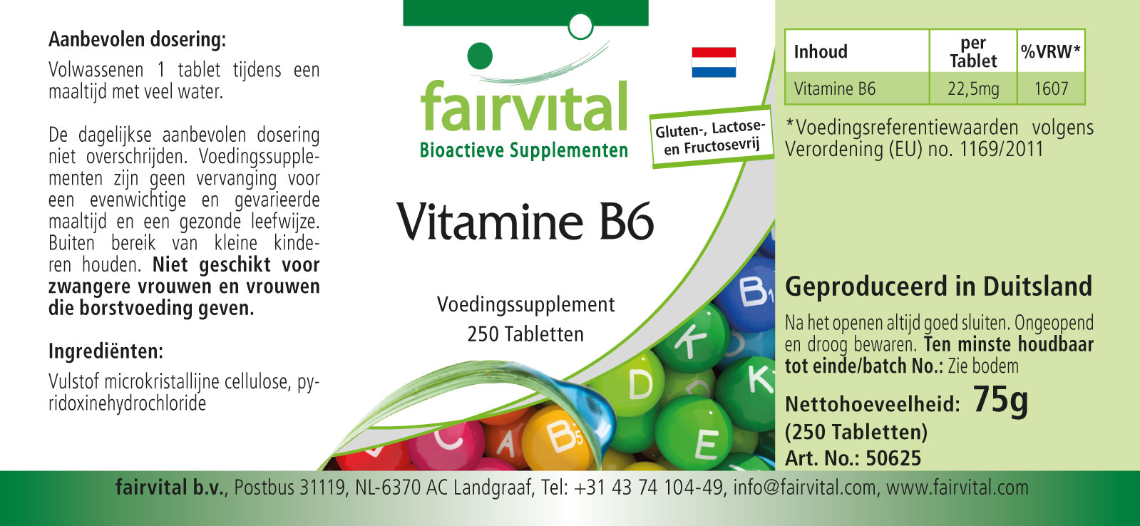 Vitamin B6 - 250 Tablets