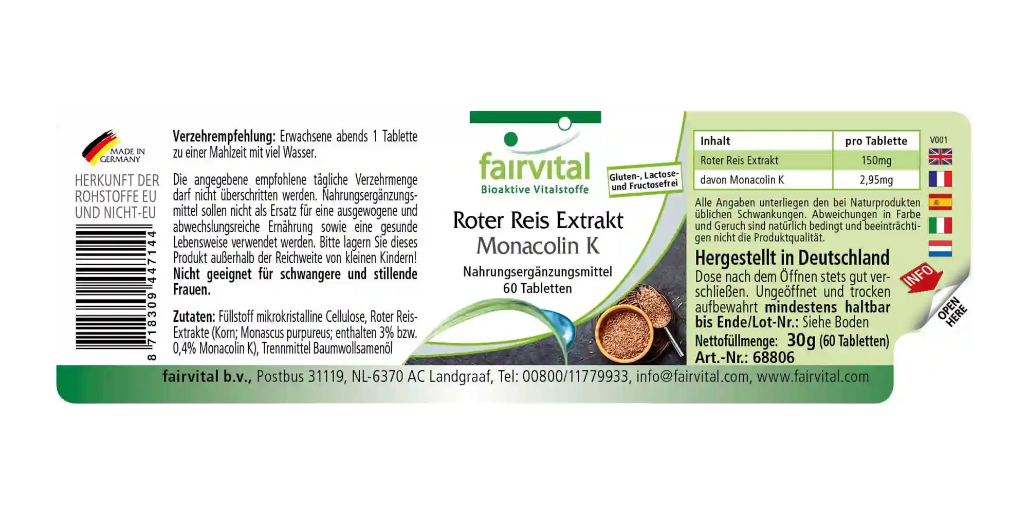 Extract van rode rijst met 2,95 mg monacoline K Extract van rode rijst met 2,95 mg monacoline K