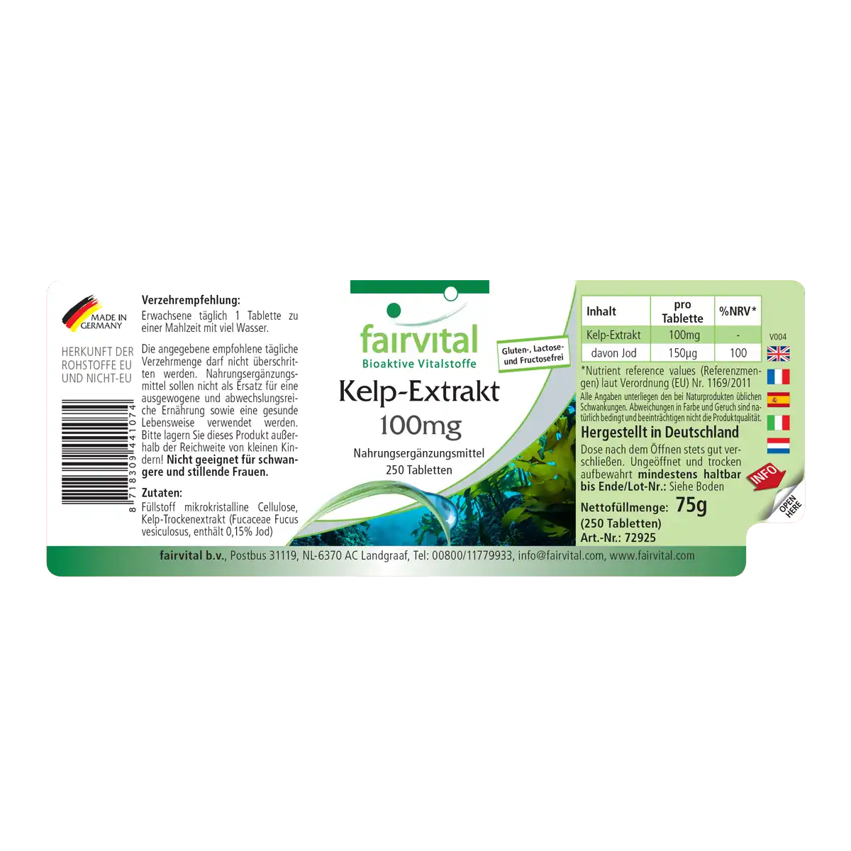 Kelpextract - 250 tabletten Kelpextract - 250 tabletten
