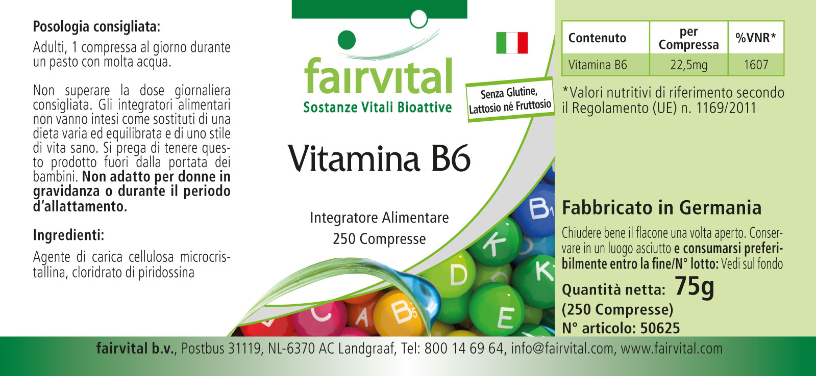 Vitamin B6 - 250 Tablets