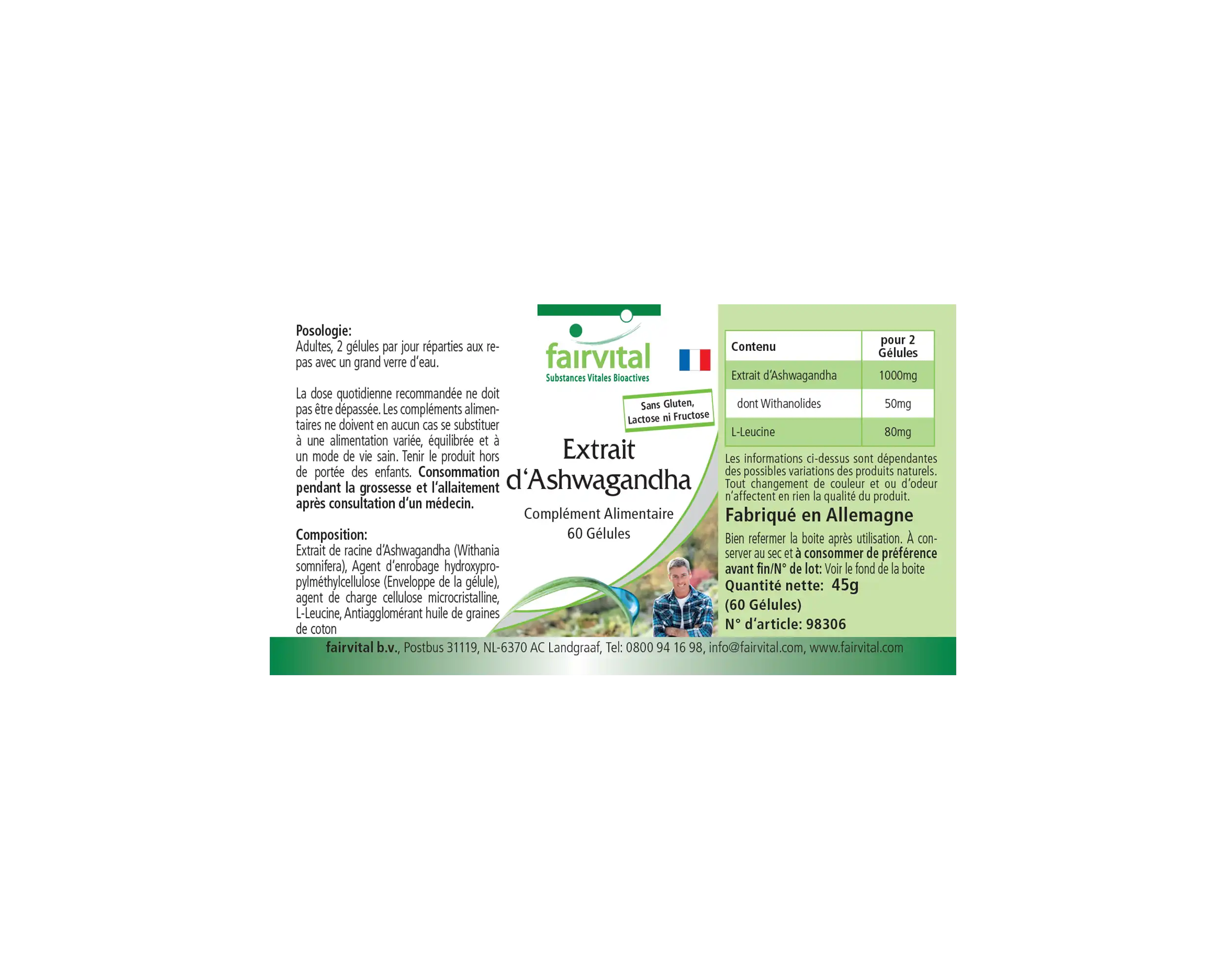 Ashwagandha 500mg - 60 gélules