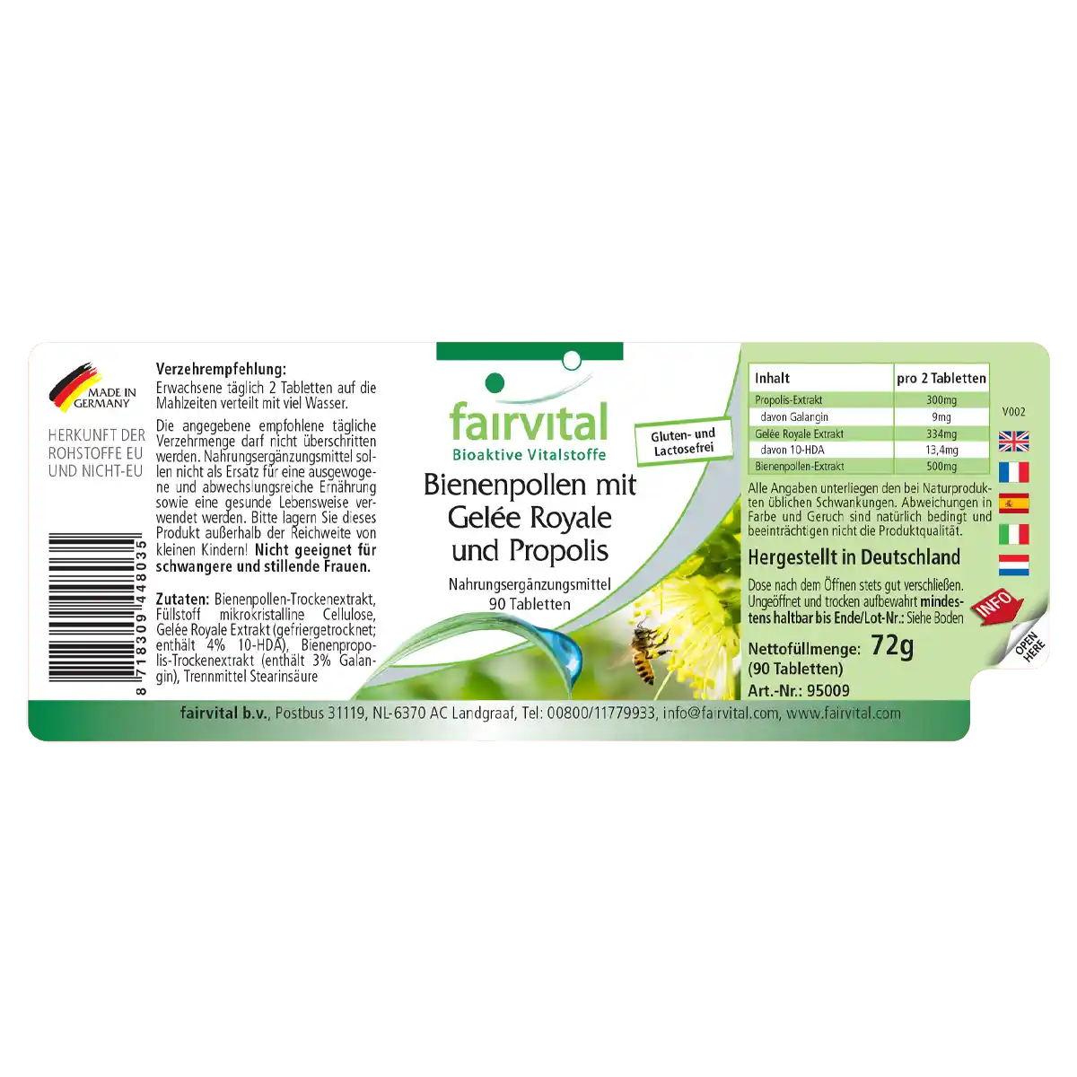 Bee pollen with royal jelly and propolis - 90 tablets Bee pollen with royal jelly and propolis - 90 tablets