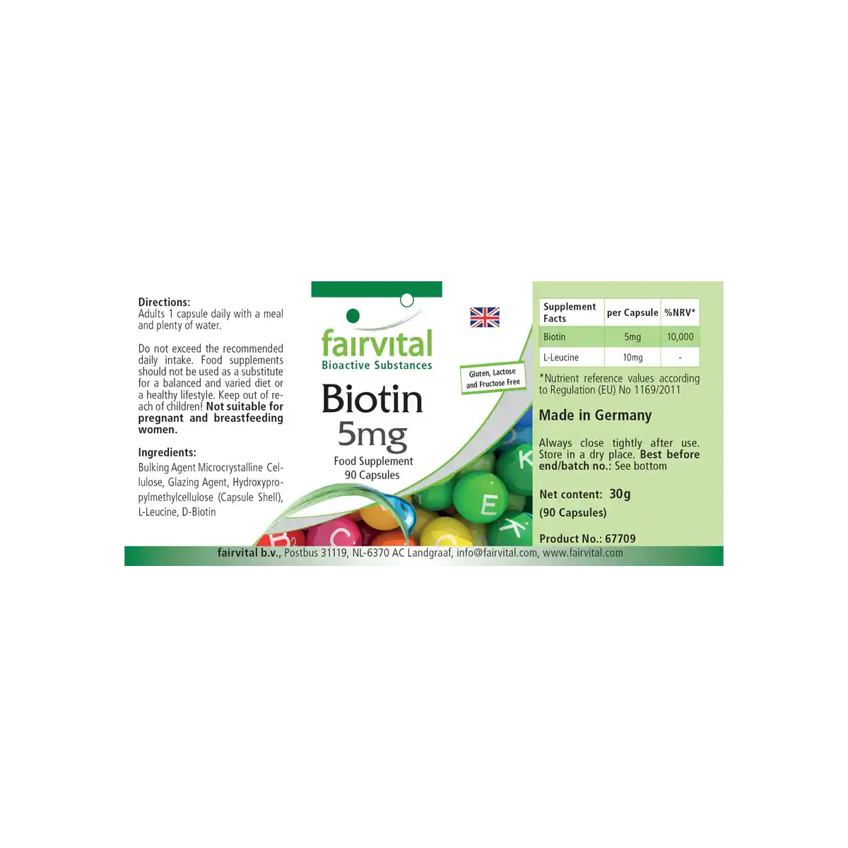 Biotina 5mg - 90 Cápsulas Biotina 5mg - 90 Cápsulas