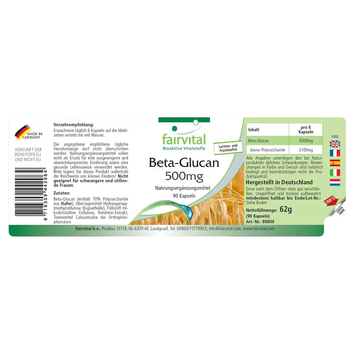 Beta-Glucan 500mg - 90 capsules Beta-Glucan 500mg - 90 capsules