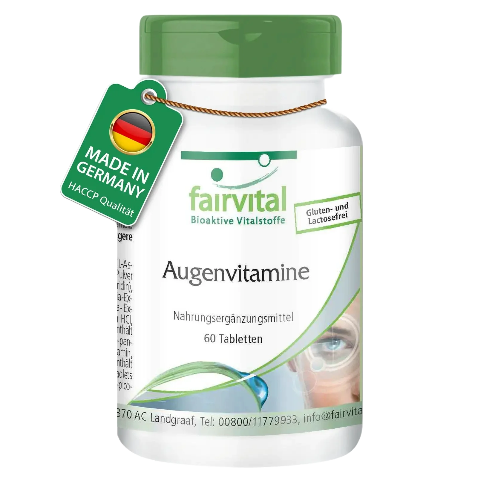 Augenvitamine - 60 Tabletten - mit Vitamin A, Riboflavin, Zink, uvm. - für Sehkraft, Zellteilung uvm. | Fairvital Augenvitamine - 60 Tabletten - mit Vitamin A, Riboflavin, Zink, uvm. - für Sehkraft, Zellteilung uvm. | Fairvital