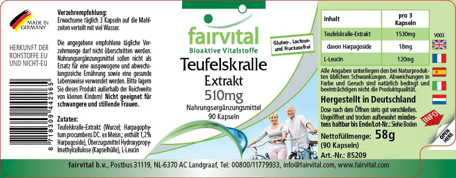 Duivelsklauwextract 510mg - 90 capsules Duivelsklauwextract 510mg - 90 capsules