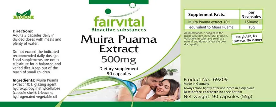 Muira Puama Extract 10: 1 500mg - 90 capsules Muira Puama Extract 10: 1 500mg - 90 capsules