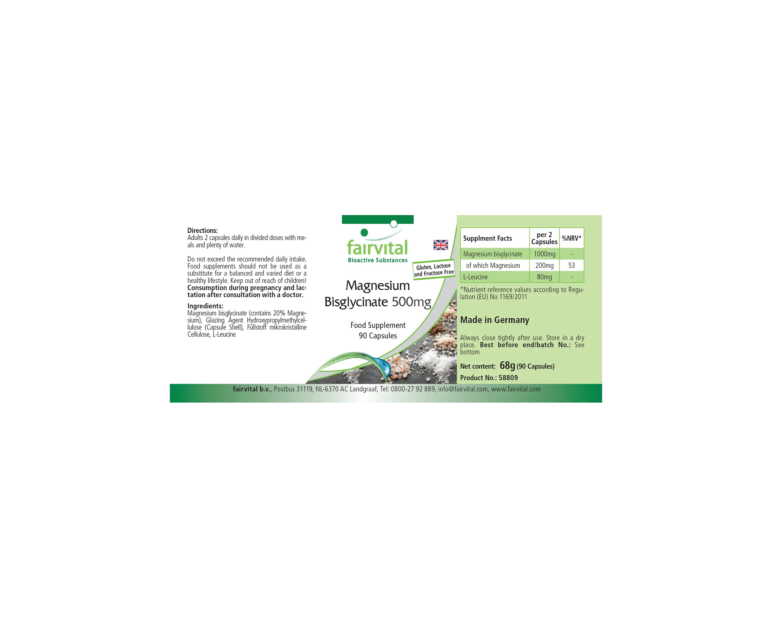 Bisglycinate de magnésium 500 mg