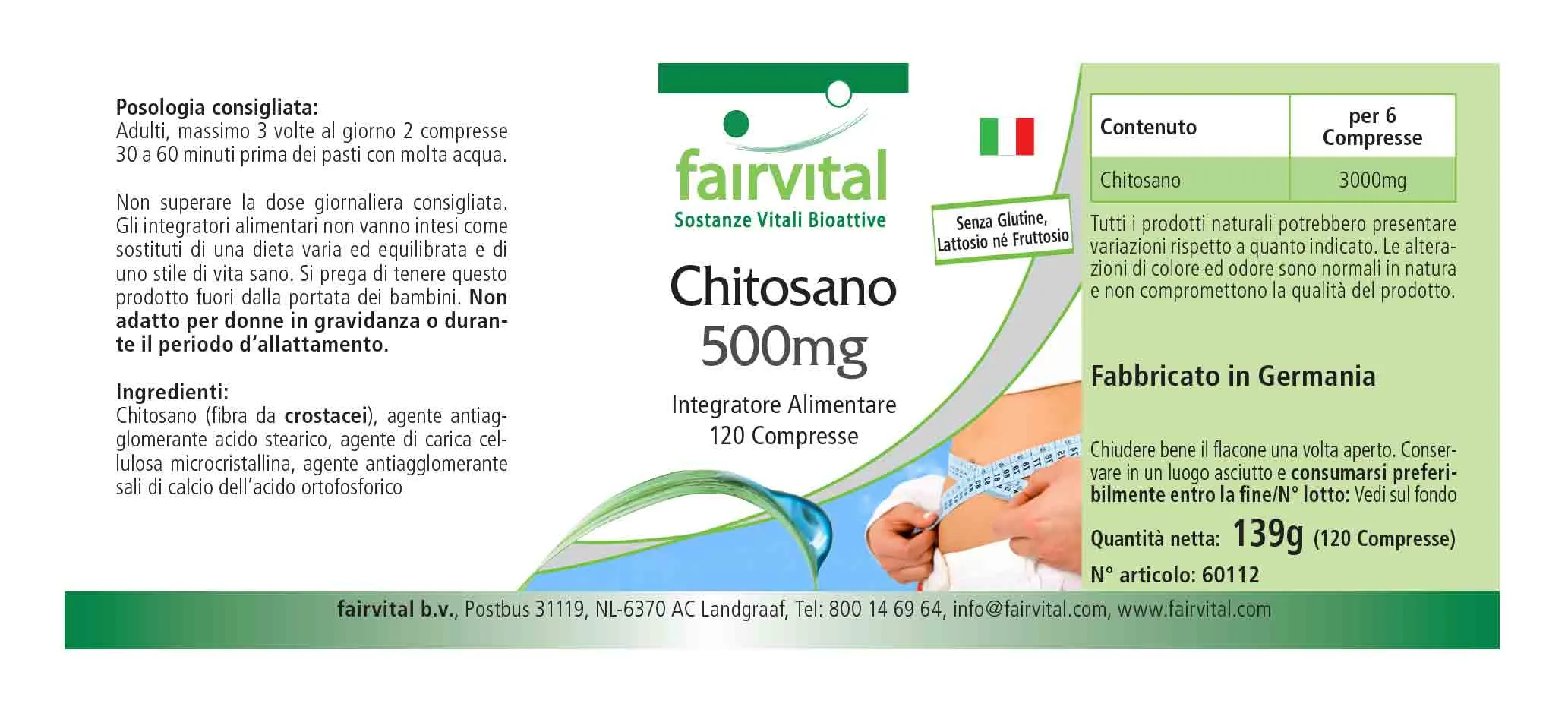 Chitosan 500mg - 120 tablets