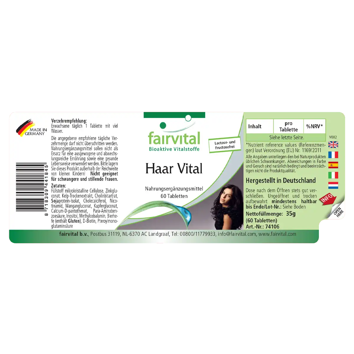 Haar Vital - Vitaminas para el cabello 60 comprimidos