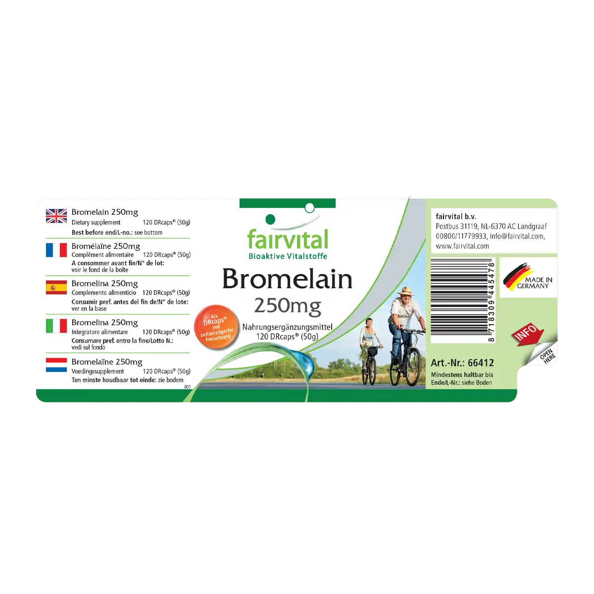 Bromelaïne 250mg - 120 DRCaps®, gastroresistent Bromelaïne 250mg - 120 DRCaps®, gastroresistent