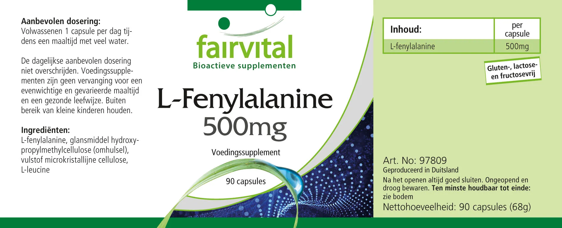 L-Fenilalanina 500mg - 90 Cápsulas L-Fenilalanina 500mg - 90 Cápsulas