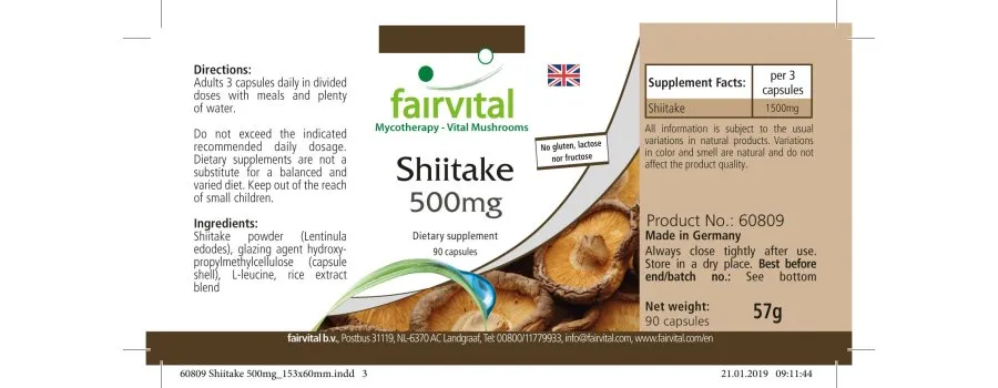 Shiitake - the pure mushroom - 90 capsules