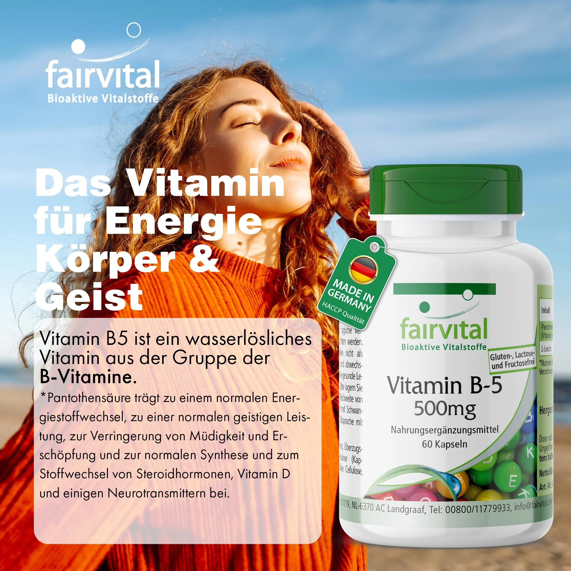 Vitamine B-5 500mg - 60 capsules