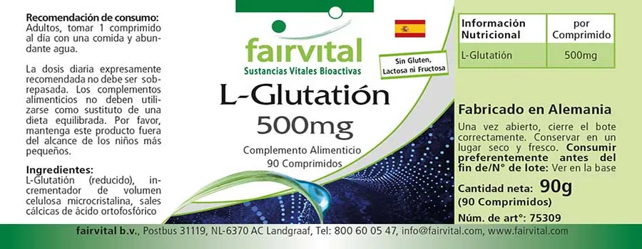 L-Glutathione 500mg – 90 Tablets L-Glutathione 500mg – 90 Tablets