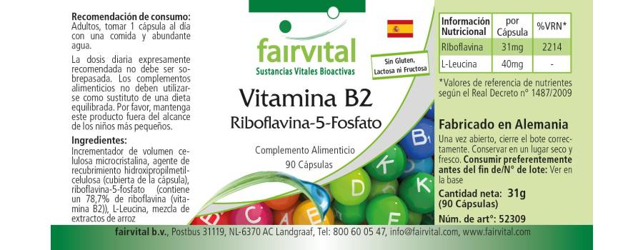 Riboflavina-5-Fosfato - 90 Cápsulas Riboflavina-5-Fosfato - 90 Cápsulas