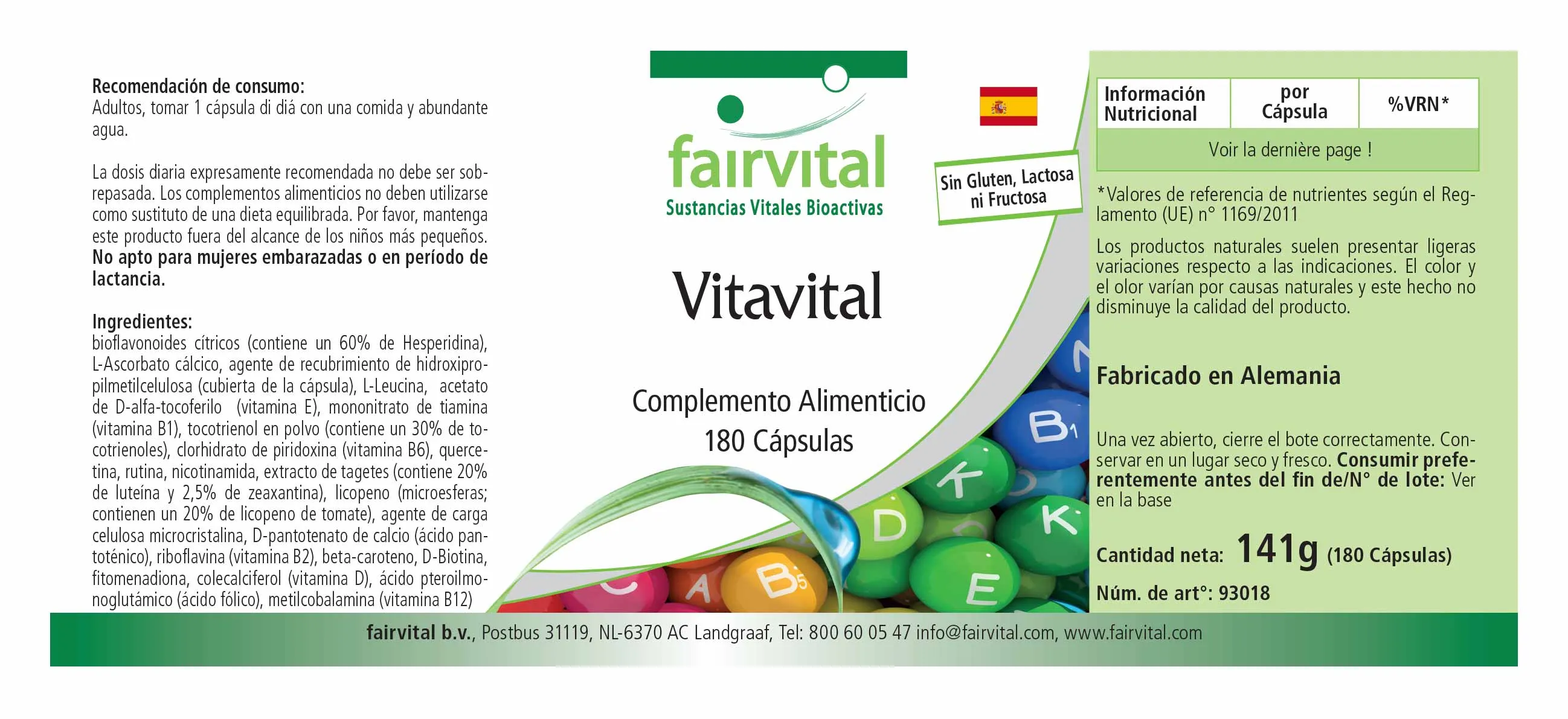 Vitavital - 180 Cápsulas