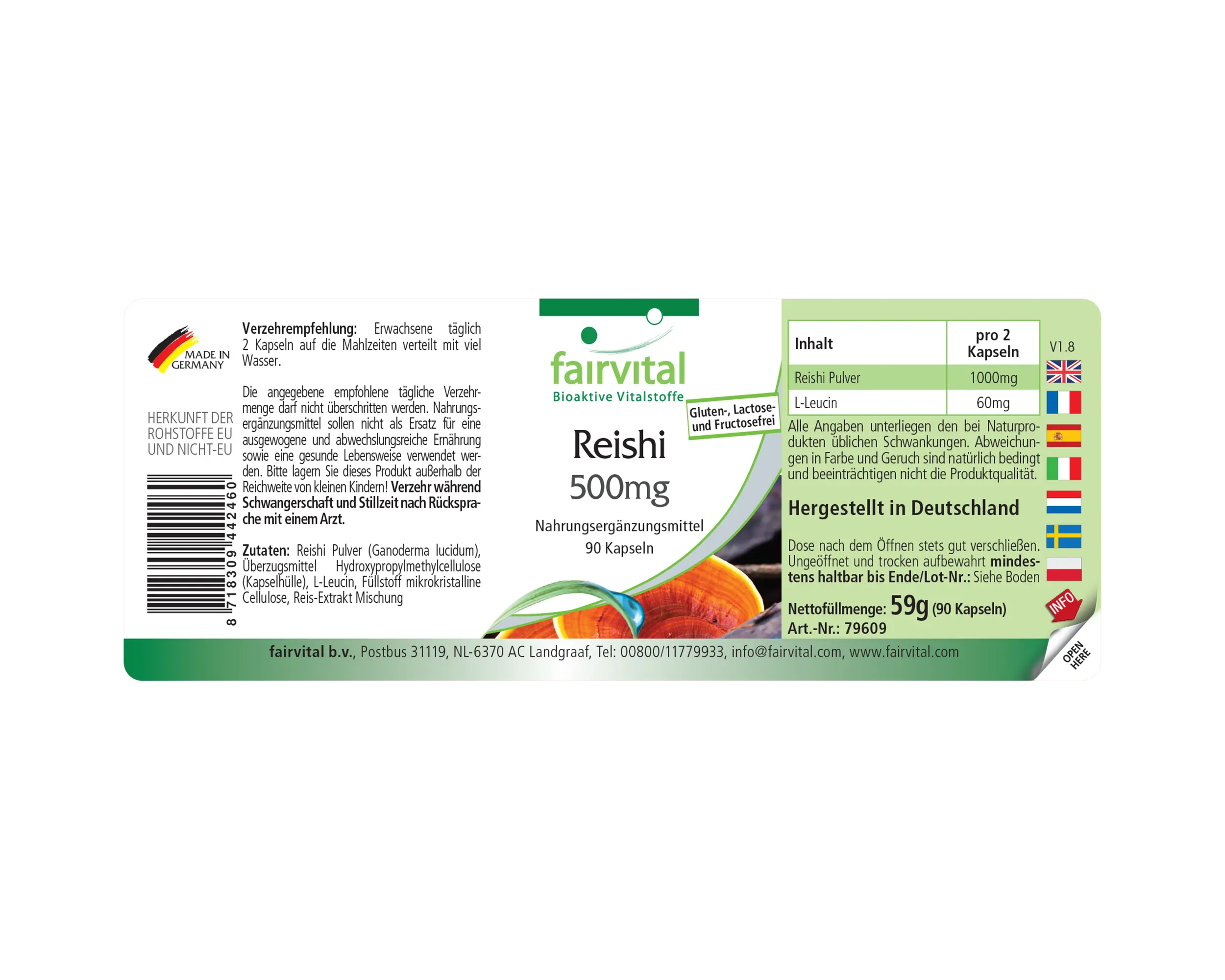 Reishi - 500mg - 90 capsules Reishi - 500mg - 90 capsules