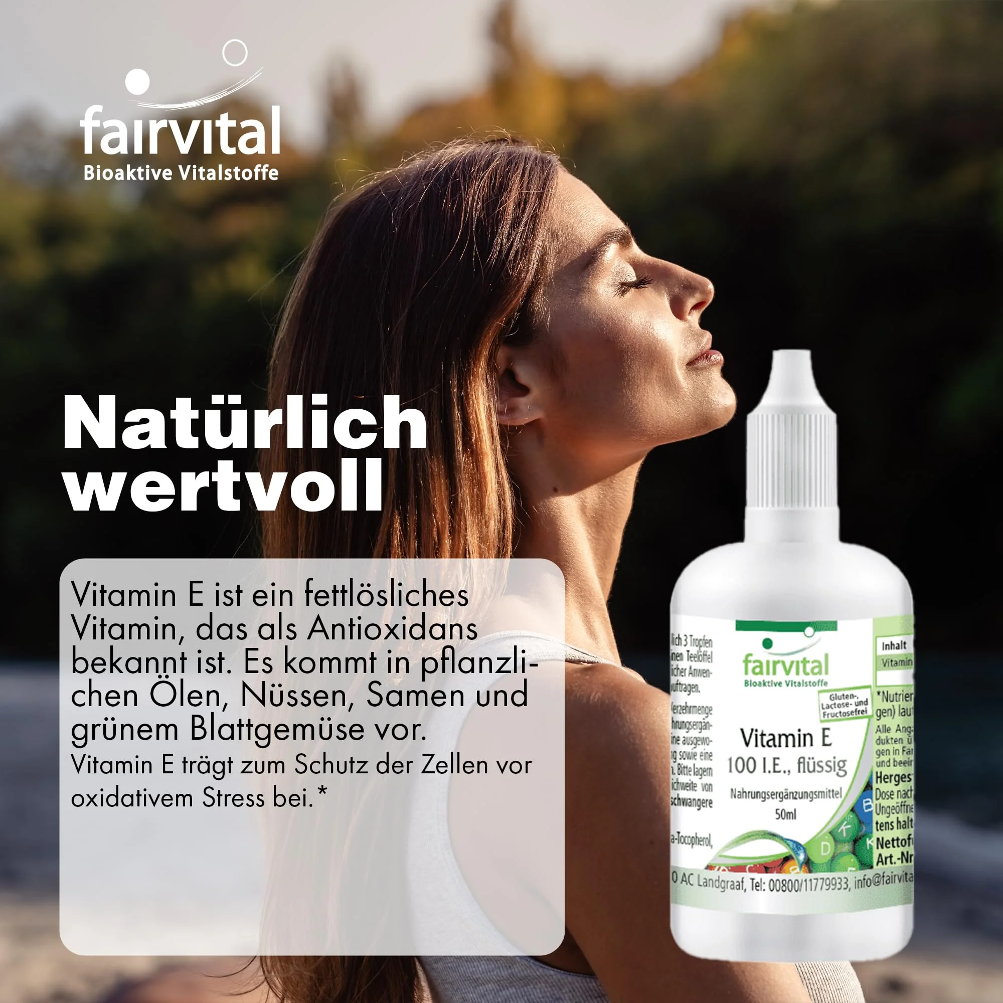 Vitamin E oil 100 I.U., liquid – 50ml