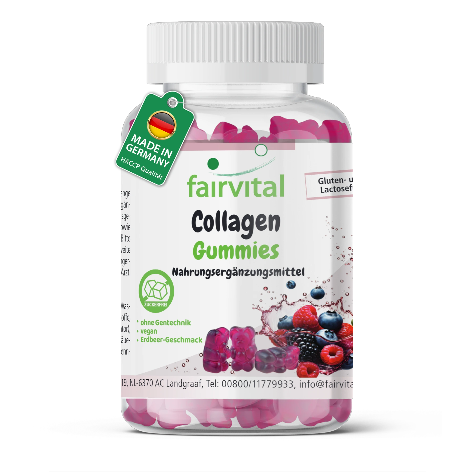 Collageen - 60 Gummies - 1000mg - suikervrij - aardbeiensmaak | Fairvital