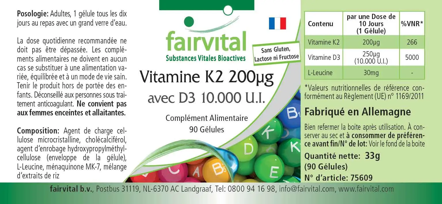 Vitamin K2 200µg mit D3 10000 I.E.