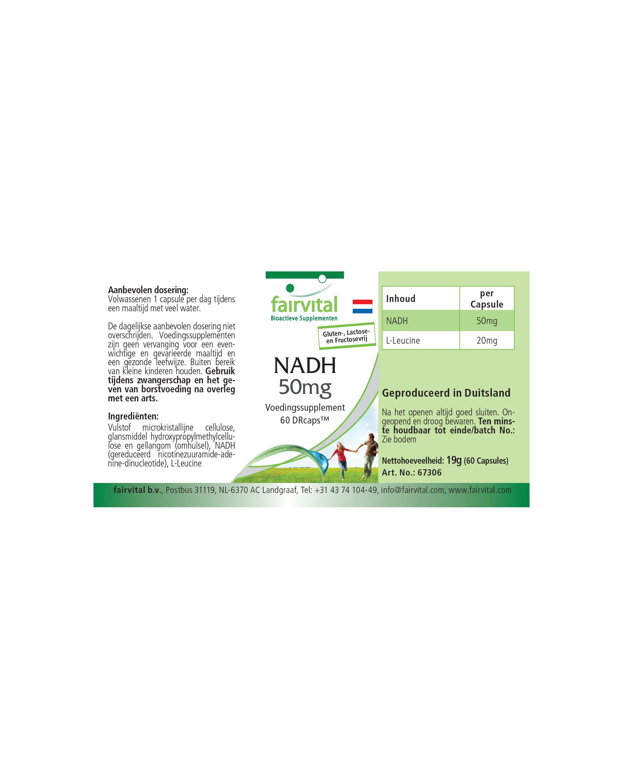 NADH 50mg - 60 Capsules - Vertraagde afgifte