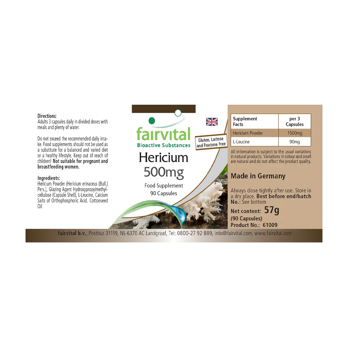 Hericium 500mg - 90 capsule Hericium 500mg - 90 capsule