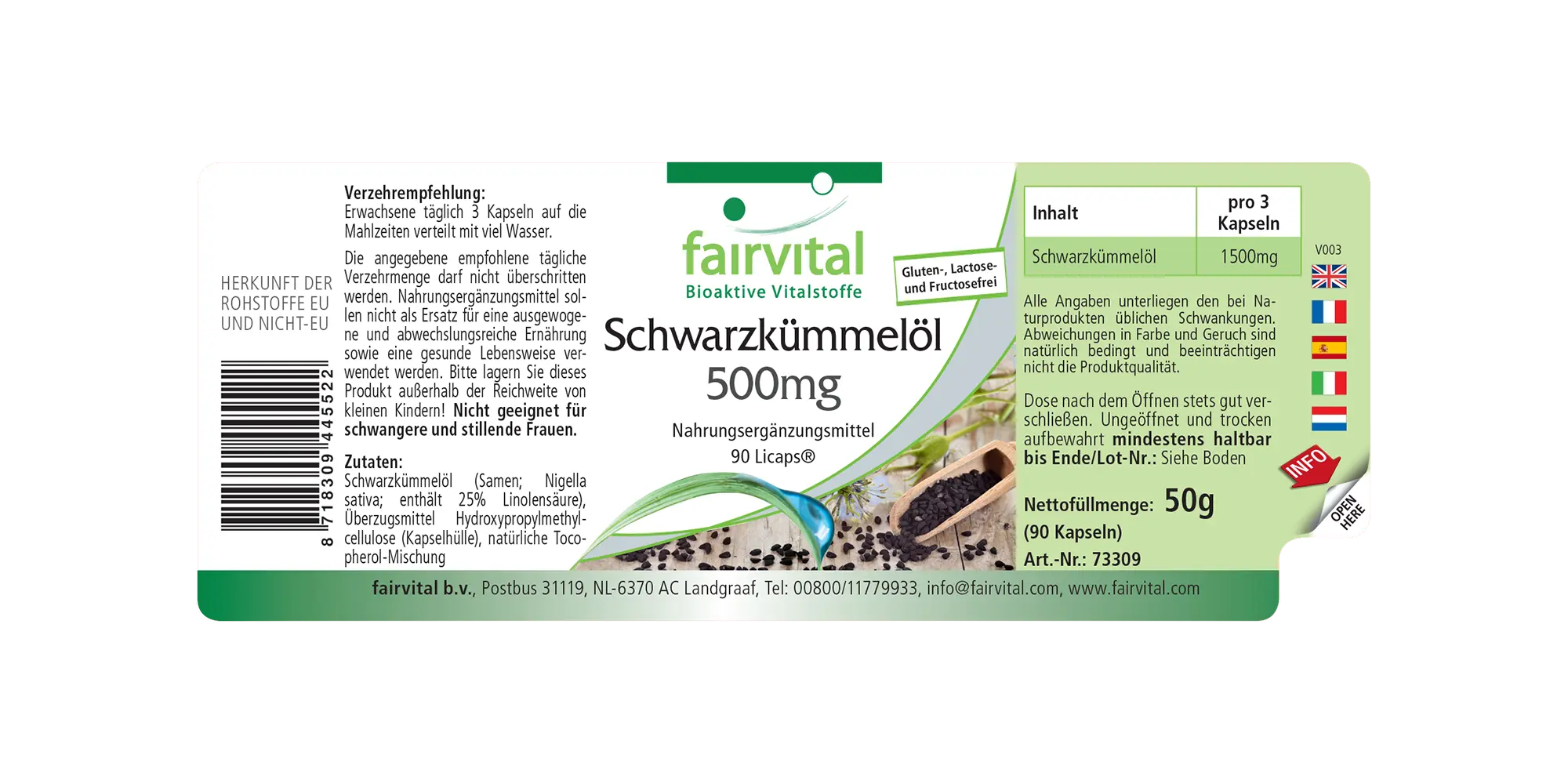 Zwarte komijnolie 500mg - 90 LiCaps