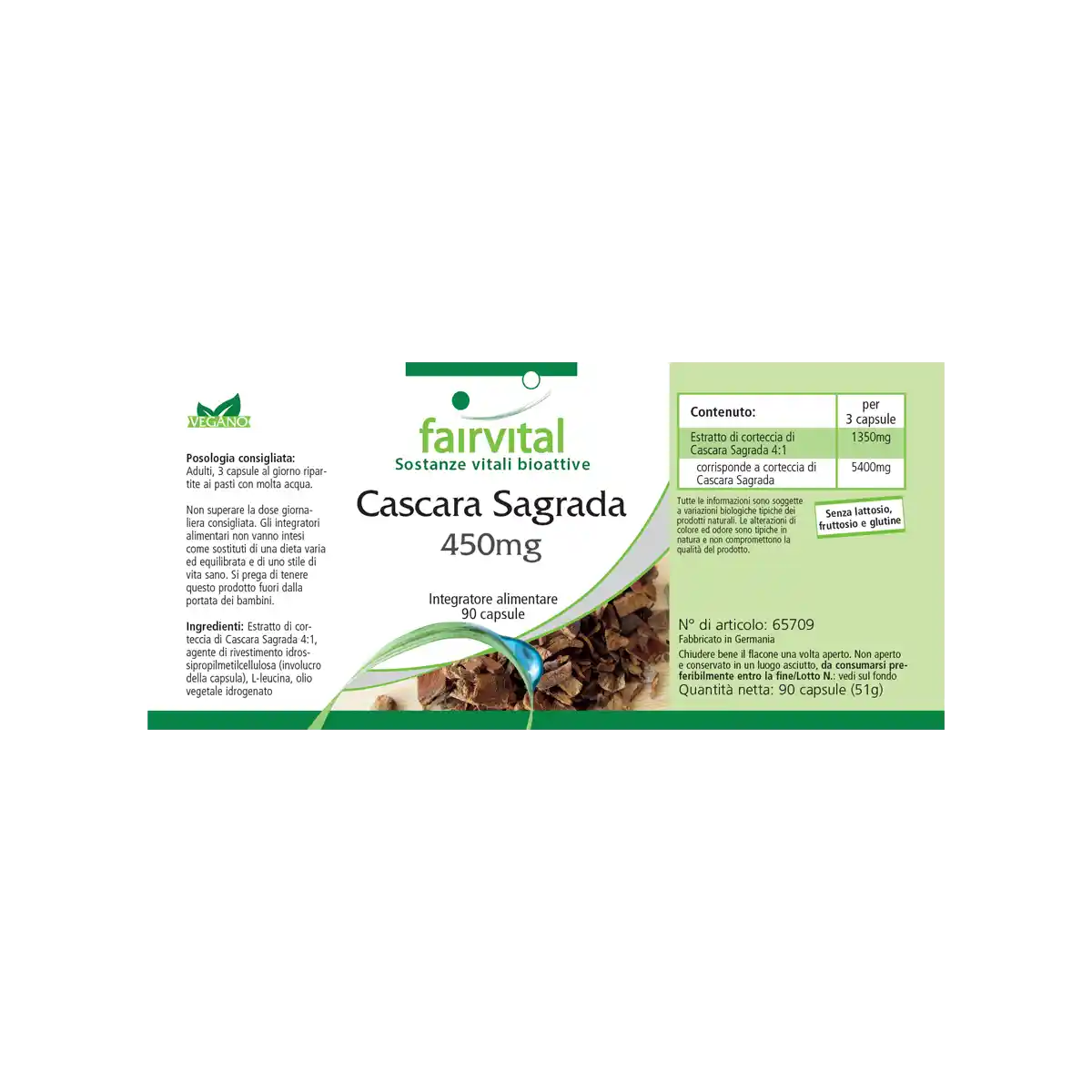 Cascara Sagrada 450mg - 90 capsules