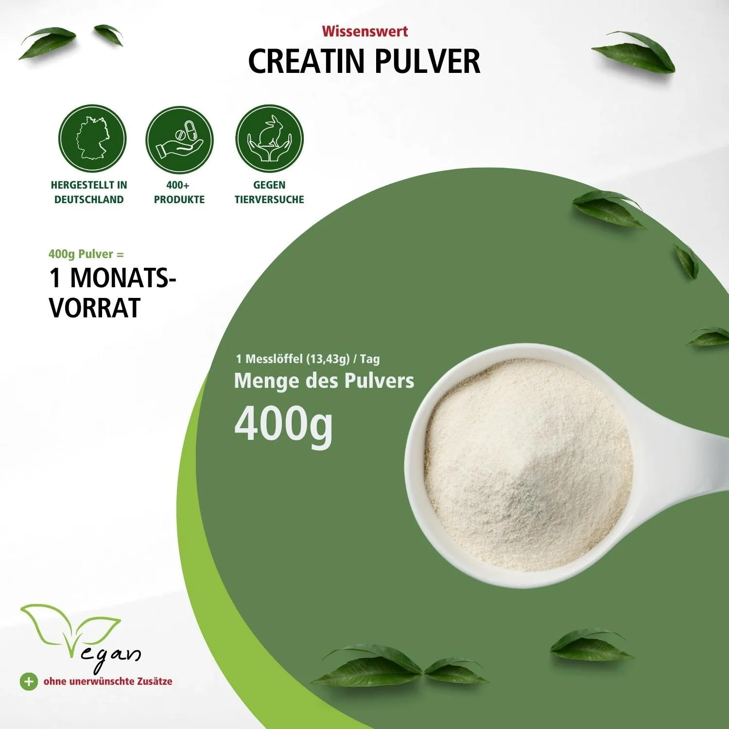 Polvere di creatina pura 400 g