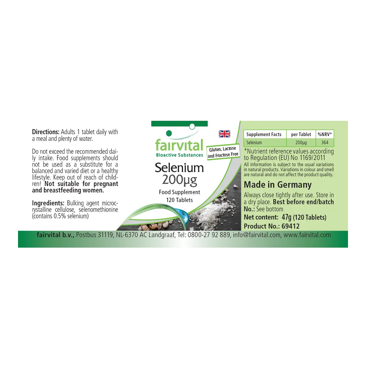 Selen 200µg aus Selenomethionin - 120 Tabletten - für Schilddrüse, Haare, Immunsystem - Hochdosiert und Vegan | Fairvital Selen 200µg aus Selenomethionin - 120 Tabletten - für Schilddrüse, Haare, Immunsystem - Hochdosiert und Vegan | Fairvital