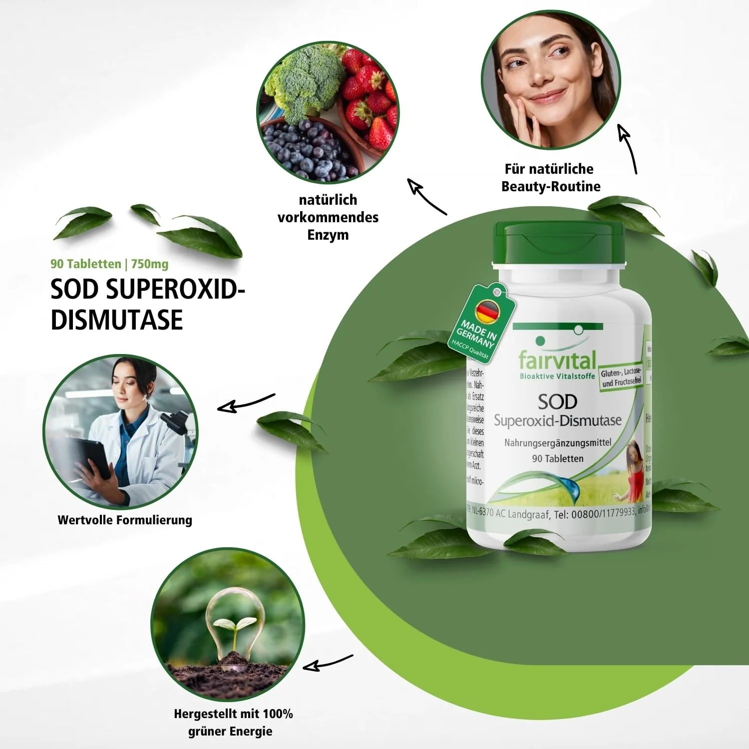 SOD Superoxide Dismutase - 90 Tablets